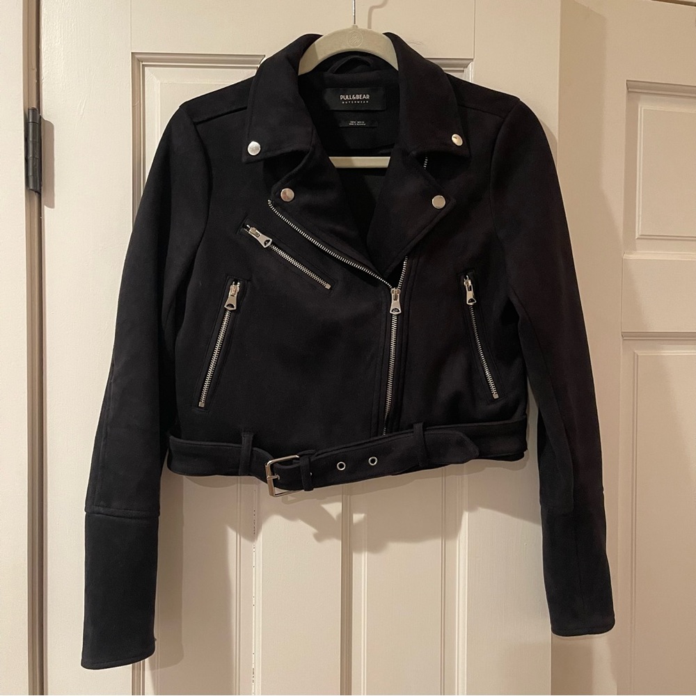 Suede biker jacket